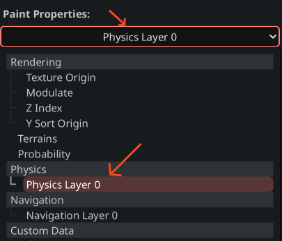 Paint pick physics layer